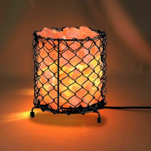 Crystal Decor Metal Basket Salt Lamp in Cylinder Shape with Salt...